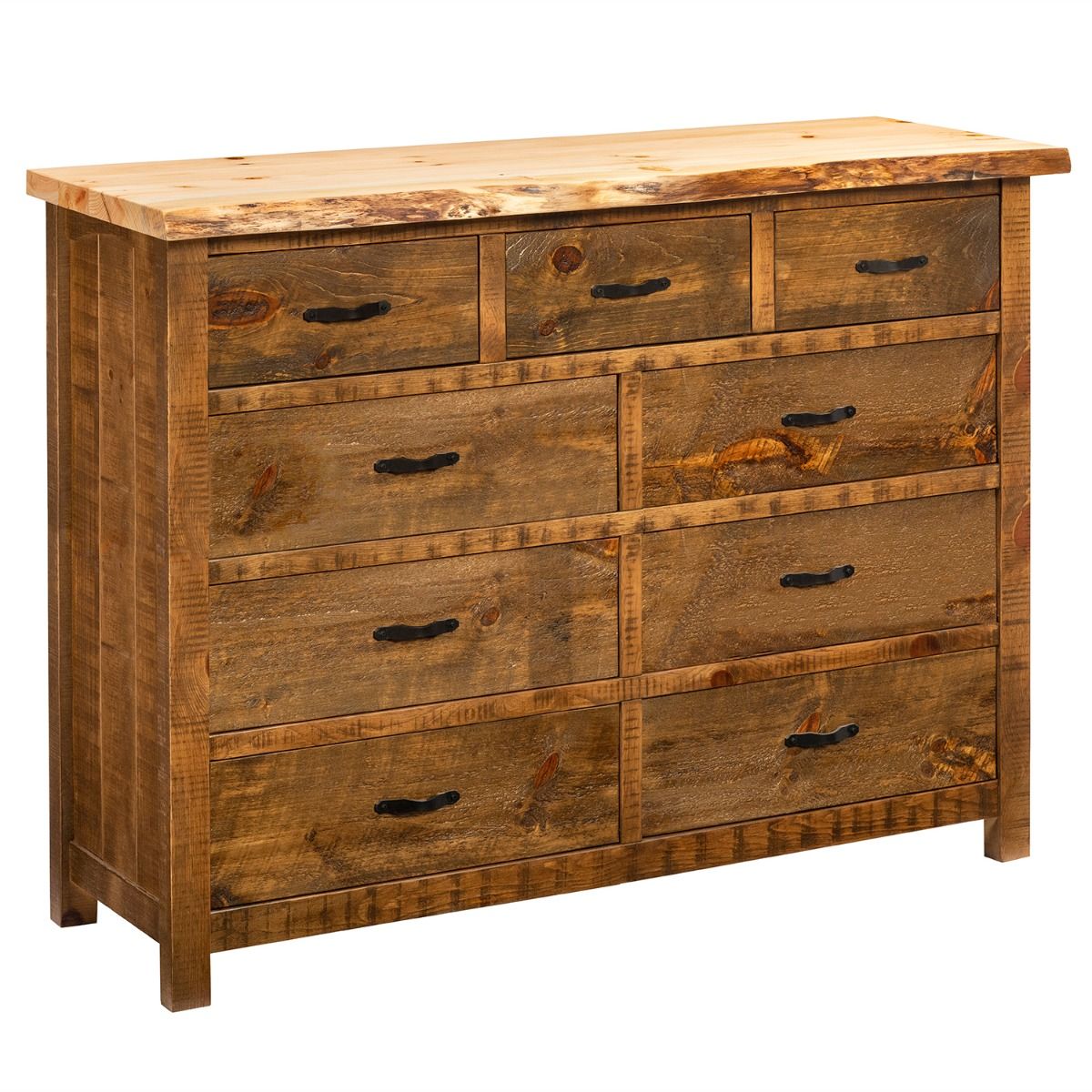 CANTERBURY PINES RUSTIC 9 DRAWER DRESSER