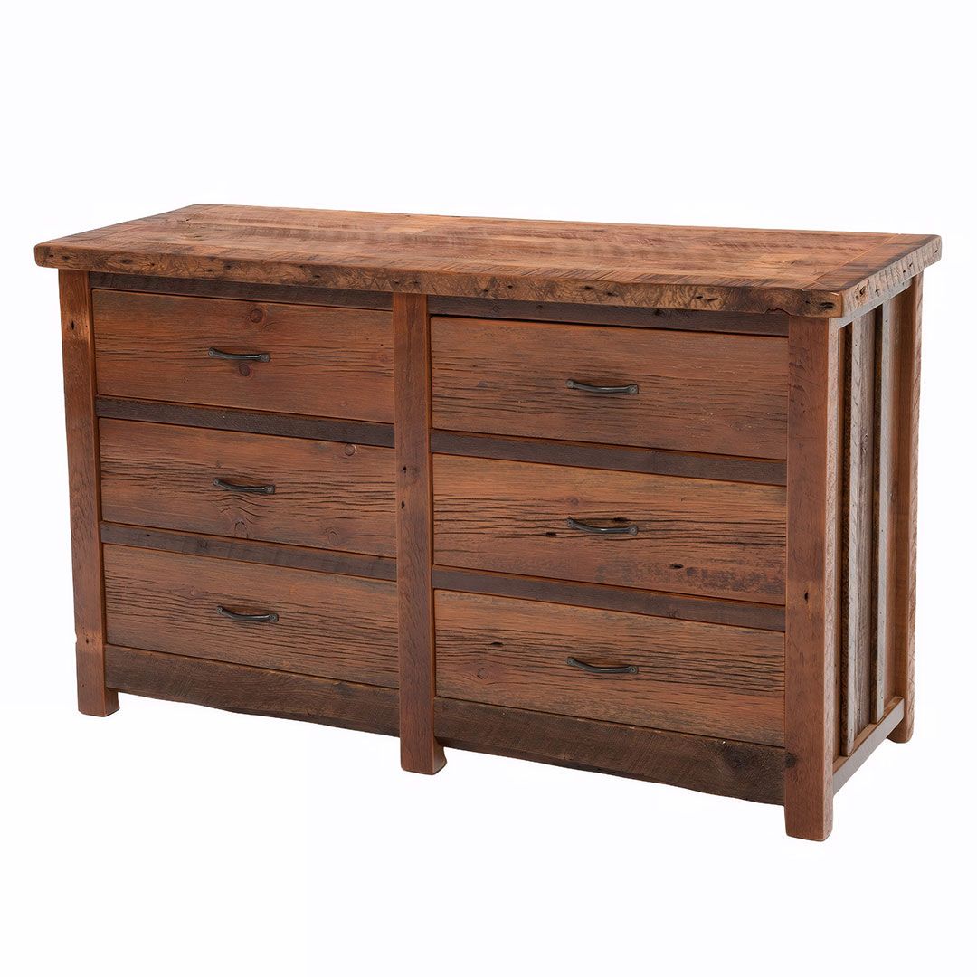 RECLAIMED HERITAGE RICHLAND 6 DRAWER BARN WOOD DRESSER