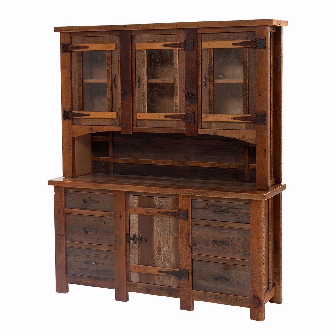Woodland Creek Furniture Reclaimed Heritage Barn Wood Buffet & Hutch - Thumbnail 2