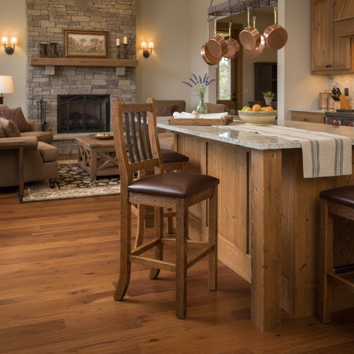 Rustic Reclaimed Barn Wood Bar Stool with Curved Back