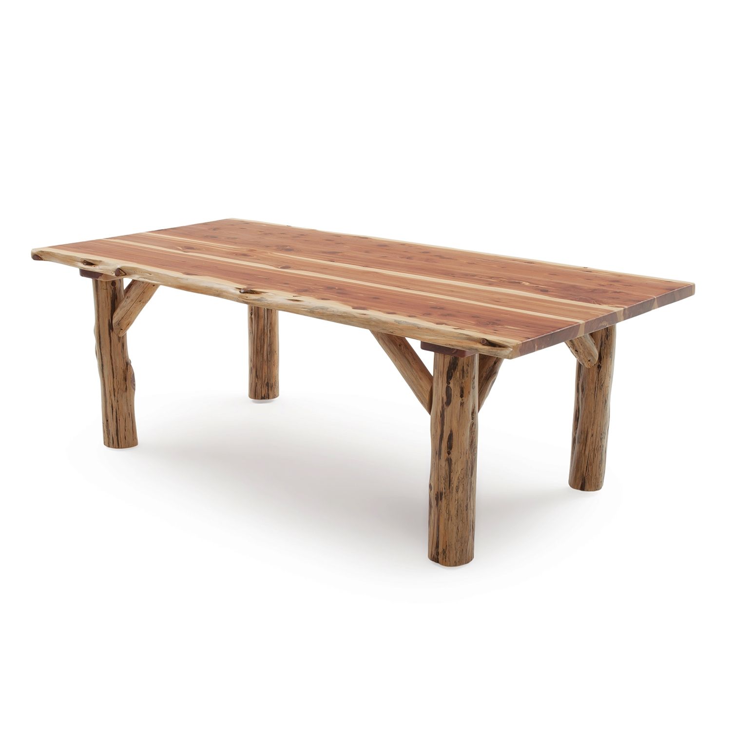 Rustic Red Cedar Natural Edge Log Dining Table