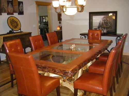 Rustic Redwood Dining Table