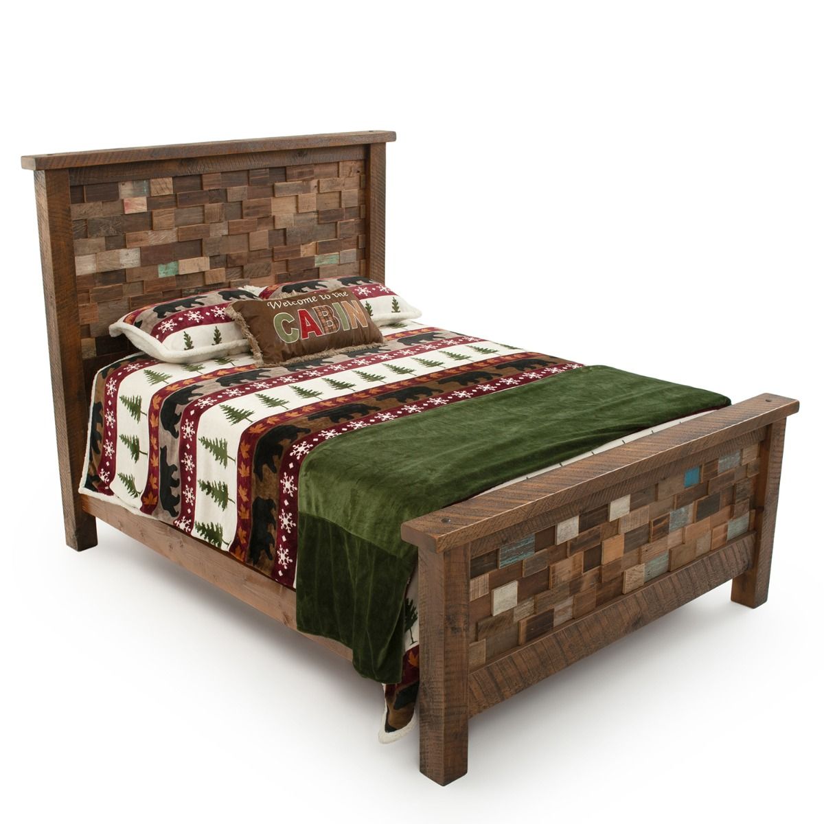 RIVER RUSTIC TINTED BRICK BARNWOOD BED