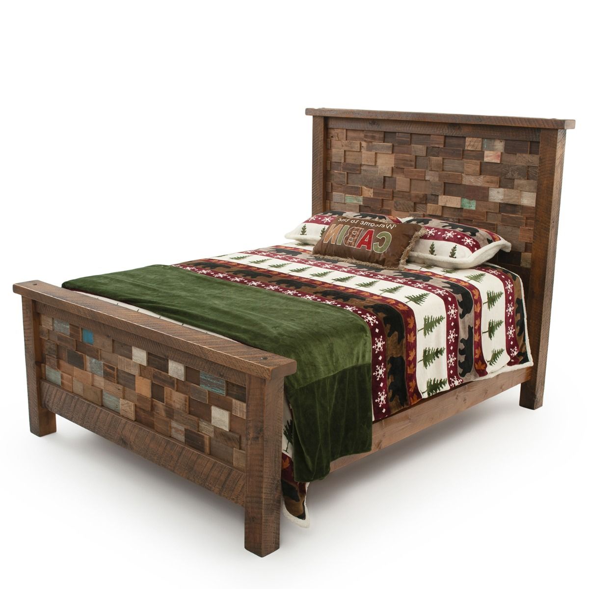 RIVER RUSTIC TINTED BRICK BARNWOOD BED