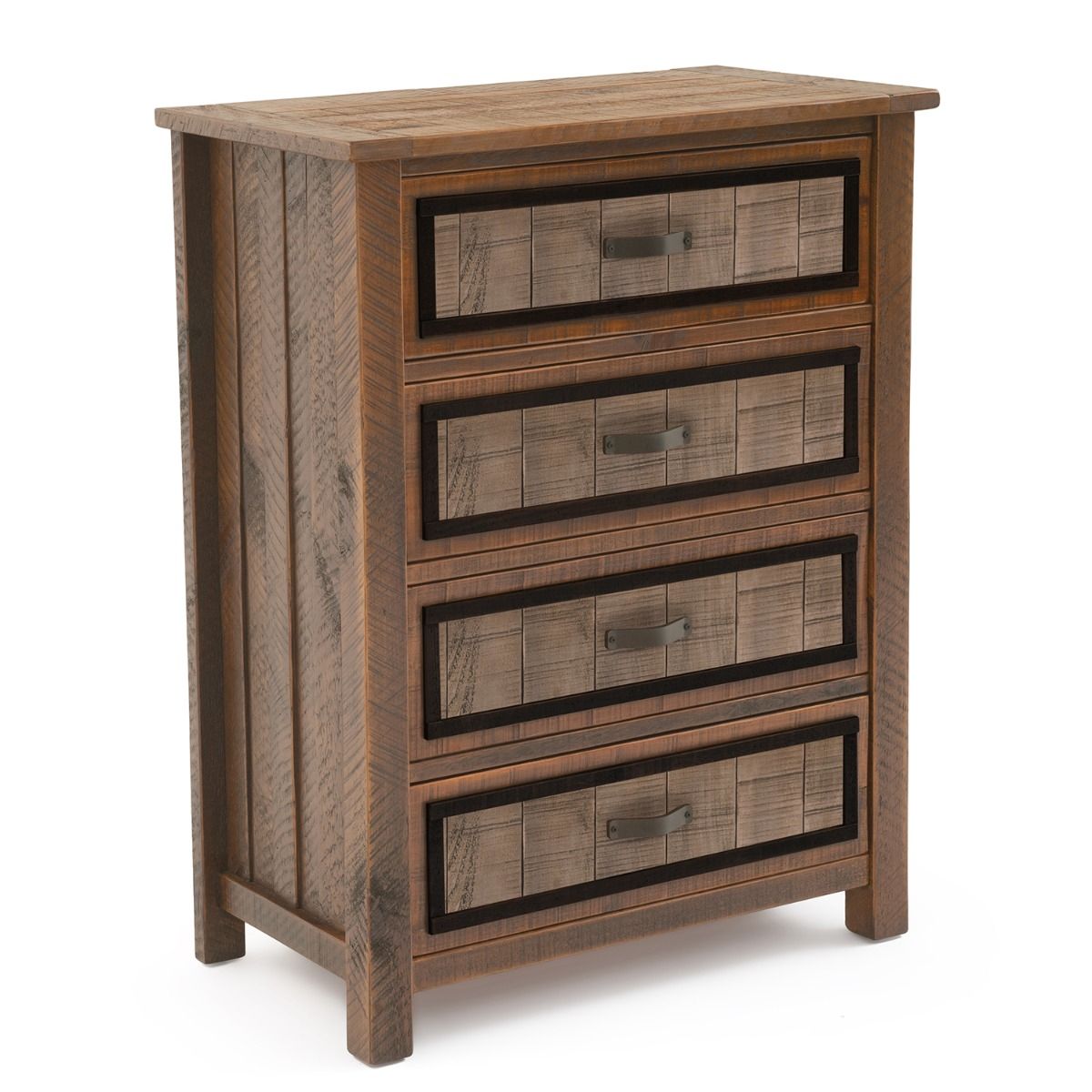 Rustic Draw Unit River Rustic Weathered 4 Drawer Barnwood Chest