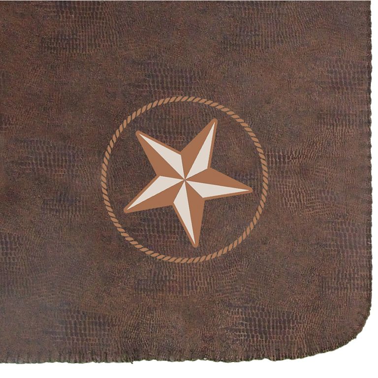 Tobacco Faux Leather Throw