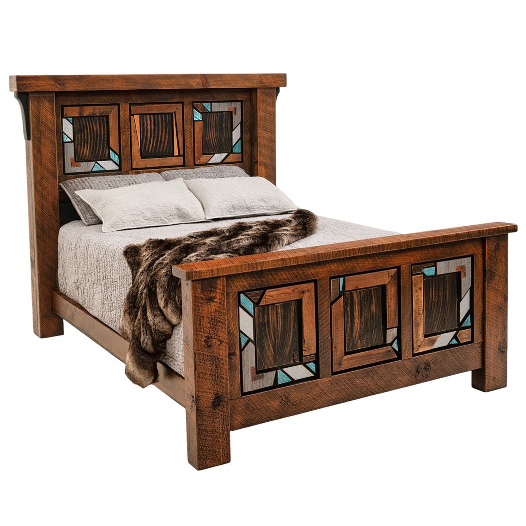 RUSTIC LUXE MOSAIC BARNWOOD BED