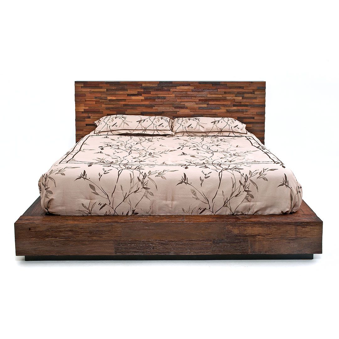RUSTIC RECLAIMED STRIP 4 DRAWER PLATFORM BED