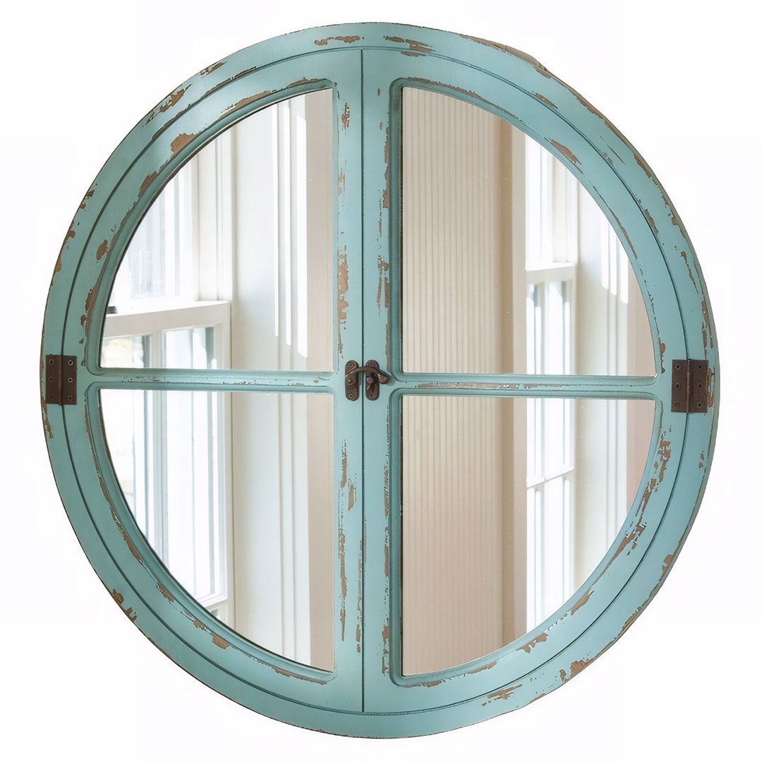 Rustic Wood Window Mirror