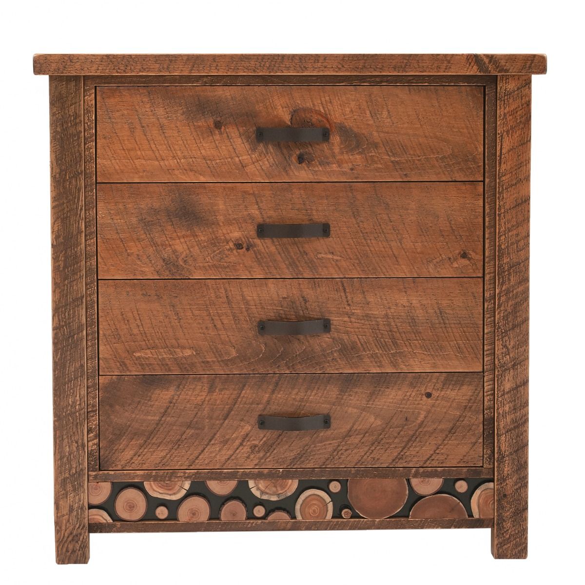 RUSTIC CAMPFIRE 4 DRAWER BARNWOOD CHEST
