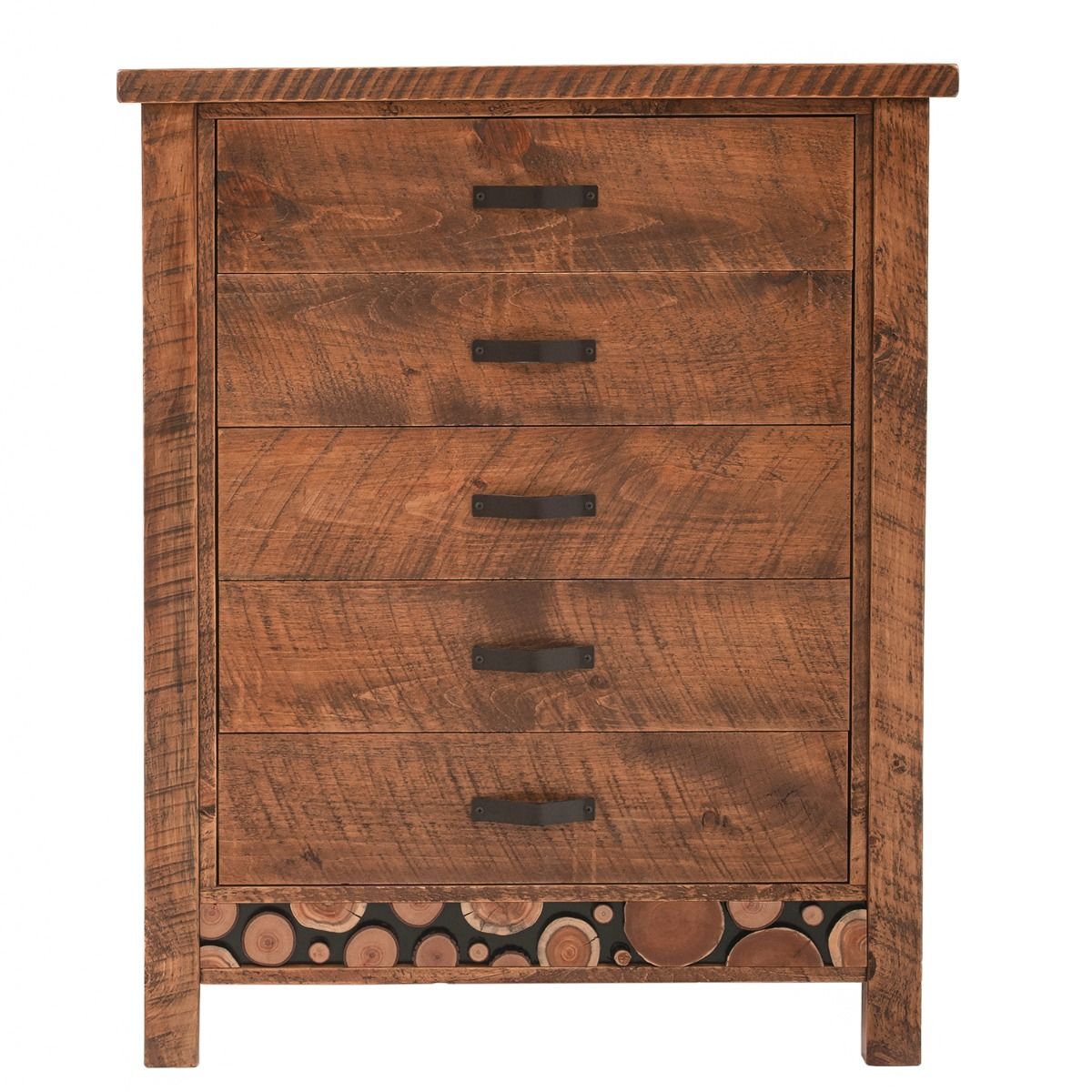 RUSTIC CAMPFIRE 5 DRAWER BARNWOOD CHEST