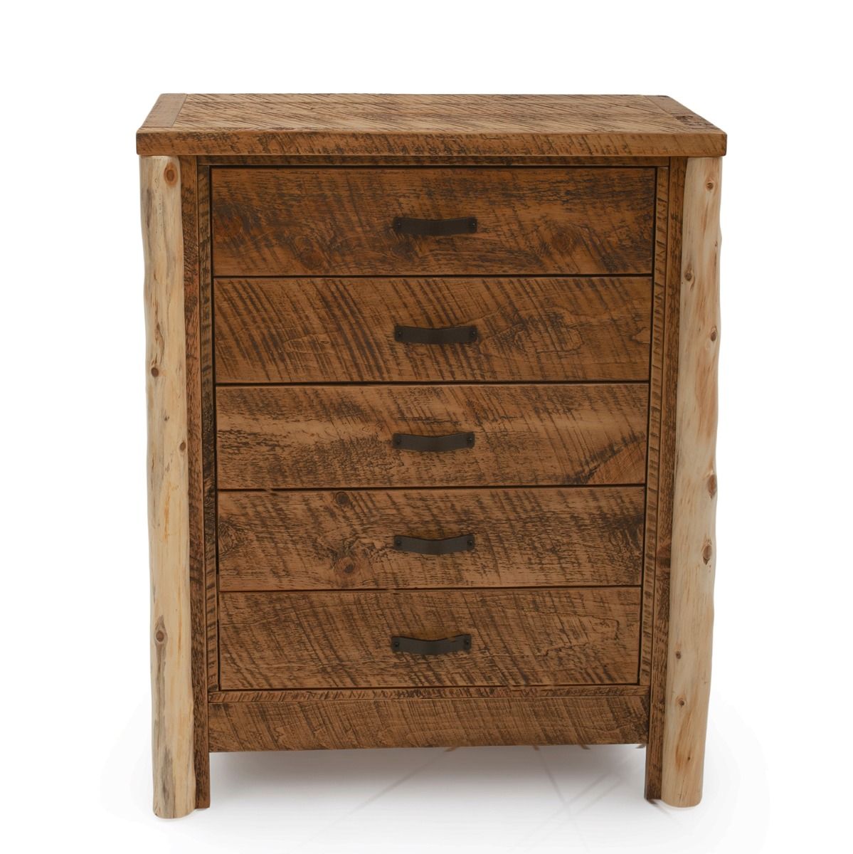 RUSTIC CEDAR POST BARNWOOD CHEST OF DRAWERS
