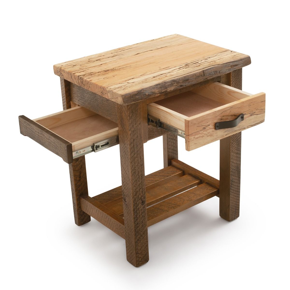 RUSTIC CHEVRON BARNWOOD 1 DRAWER NIGHTSTAND