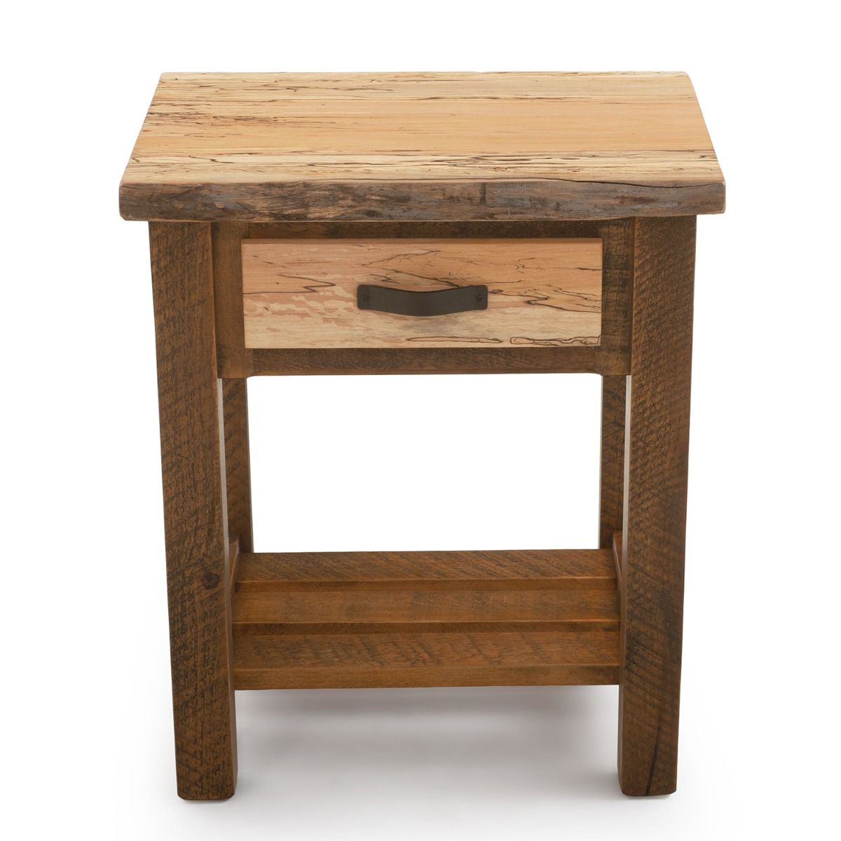 RUSTIC CHEVRON BARNWOOD 1 DRAWER NIGHTSTAND