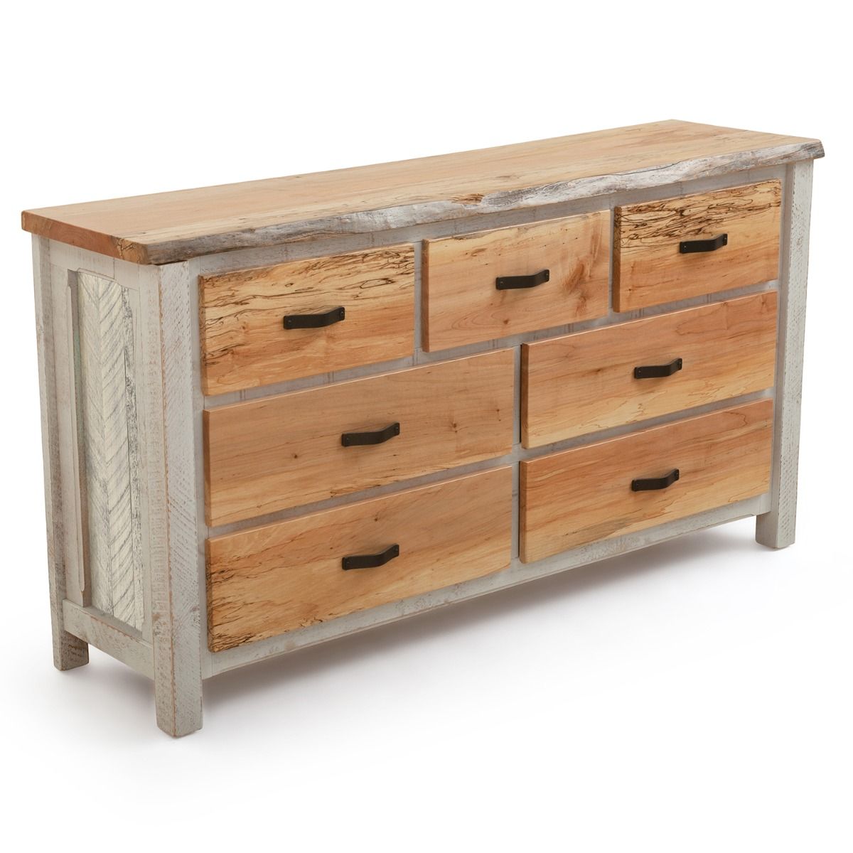 COASTAL CHEVRON COTTAGE BARNWOOD DRESSERS