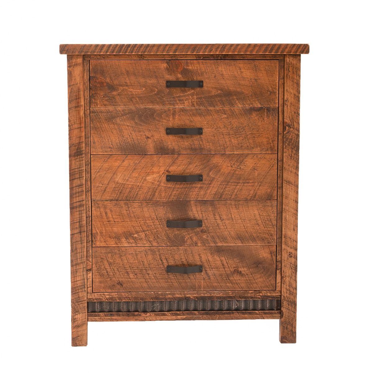RUSTIC CORRUGATED 5 DRAWER BARNWOOD CHEST