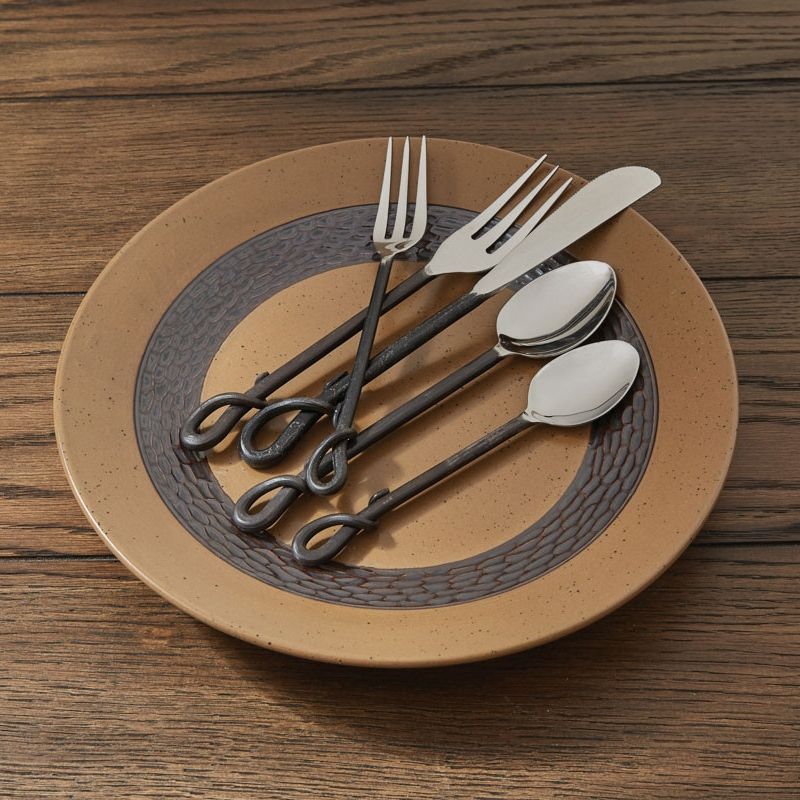 Rustic Silverware Rustic Forged Loop Silverware Set