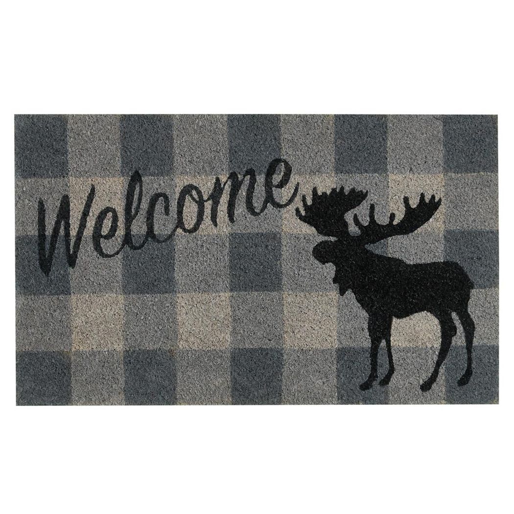 Rustic Moose Welcome Mat