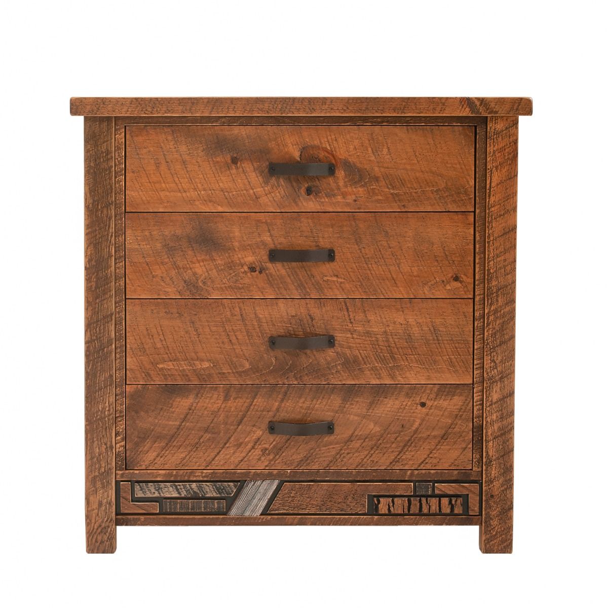 RUSTIC MOSAIC 4 DRAWER BARNWOOD CHEST