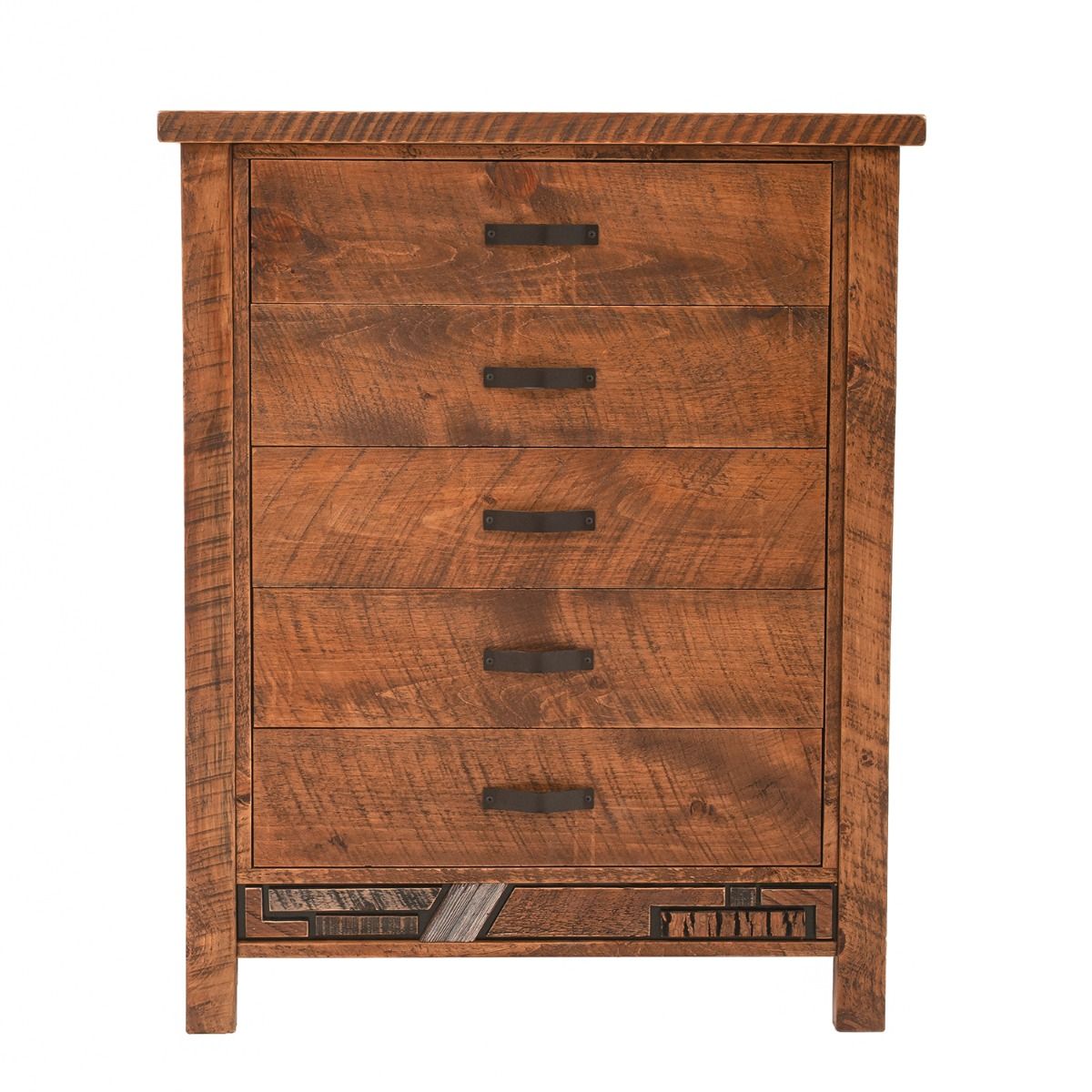 RUSTIC MOSAIC 5 DRAWER BARNWOOD CHEST
