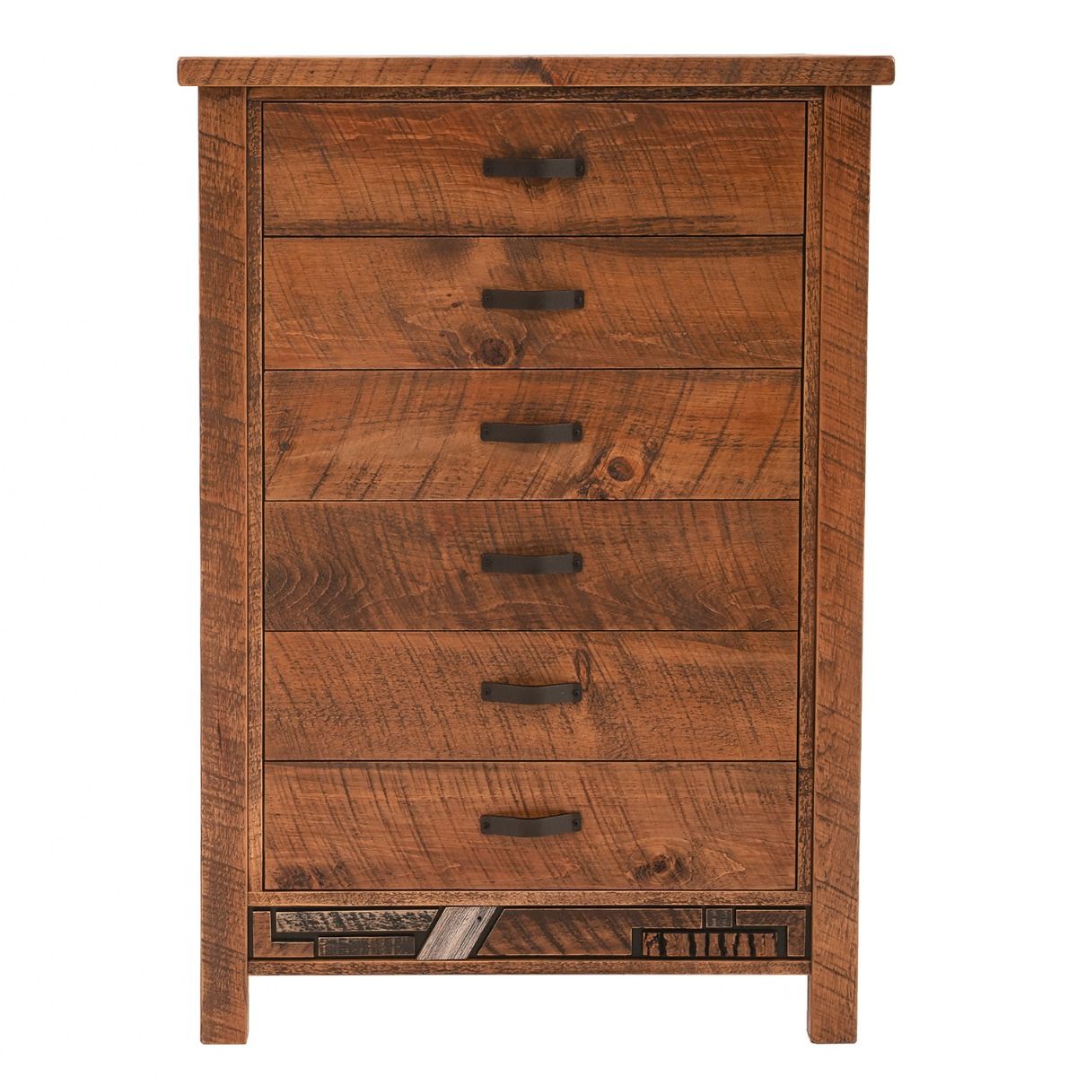 RUSTIC MOSAIC 6 DRAWER BARNWOOD CHEST