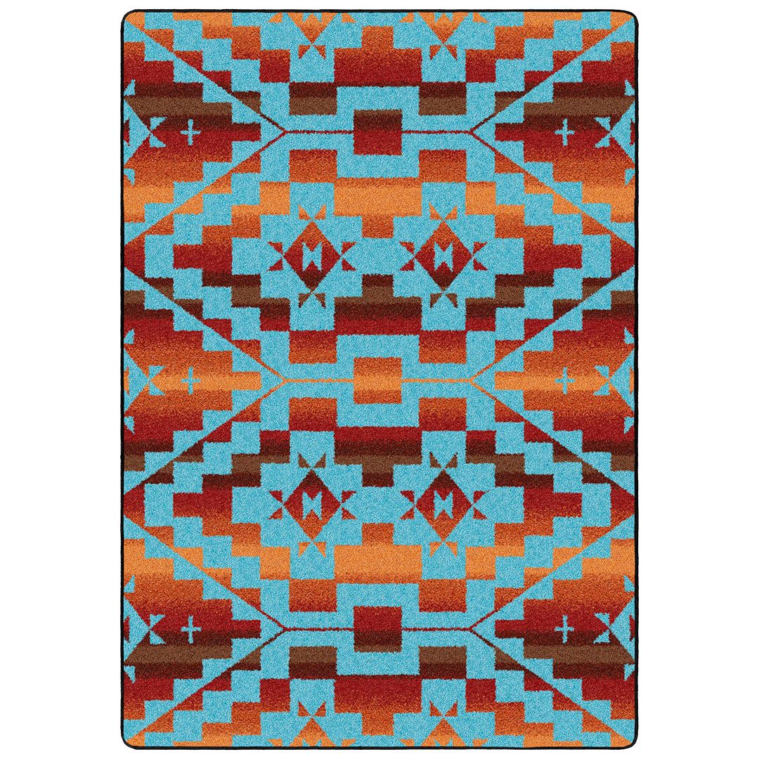 Red Trail Rug Sacred Trail Red Burst Transparency Area Rug