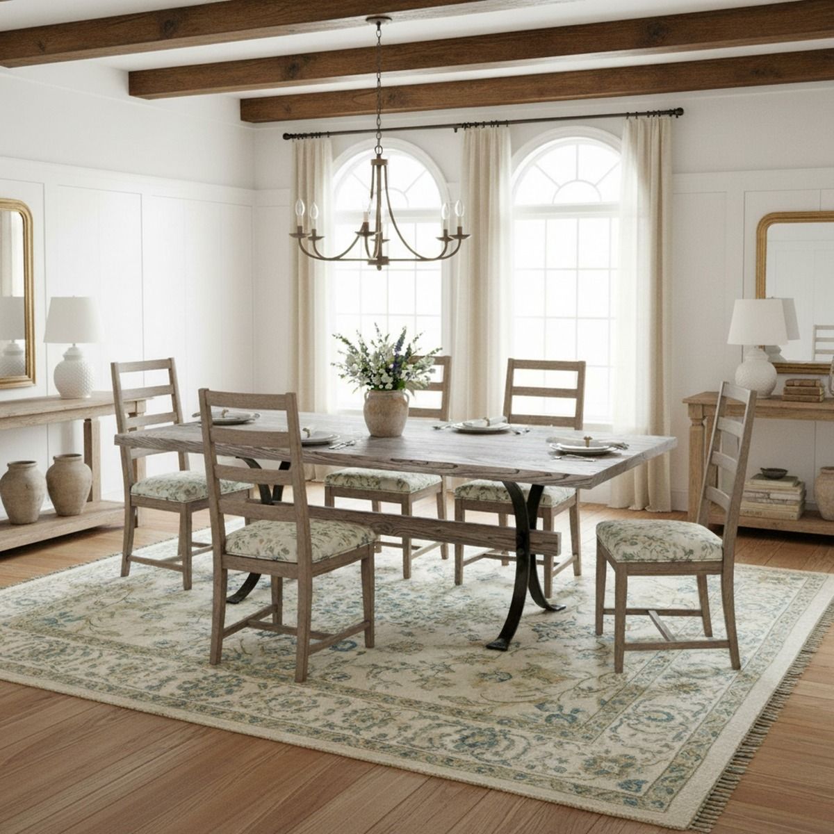 Santa Fe Rustic Wood Large Extendable Dining Room Table Santa Fe,