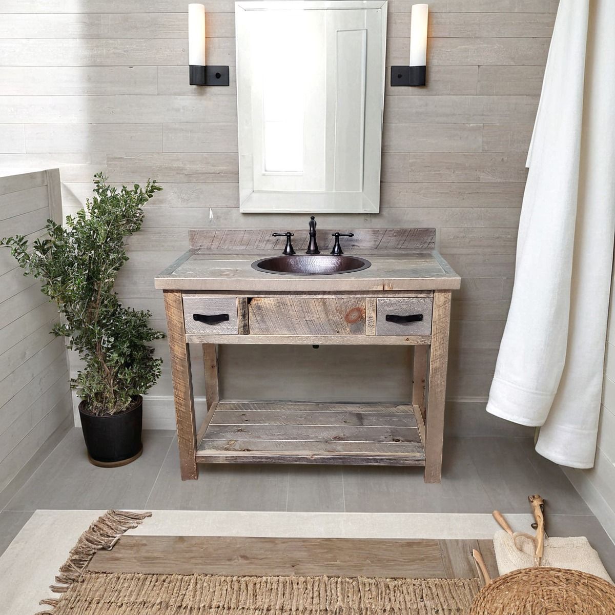 Sawmill Rough Sawn Open Vanity, image size:1200x1200