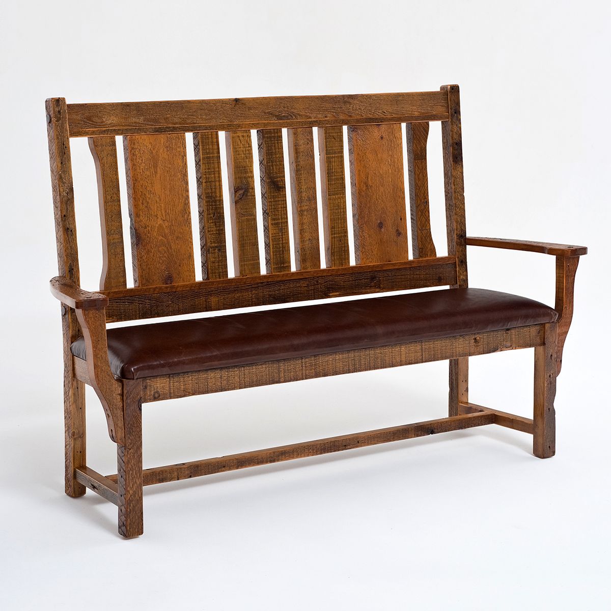 Rustic Reclaimed Barn Wood Entryway Bench