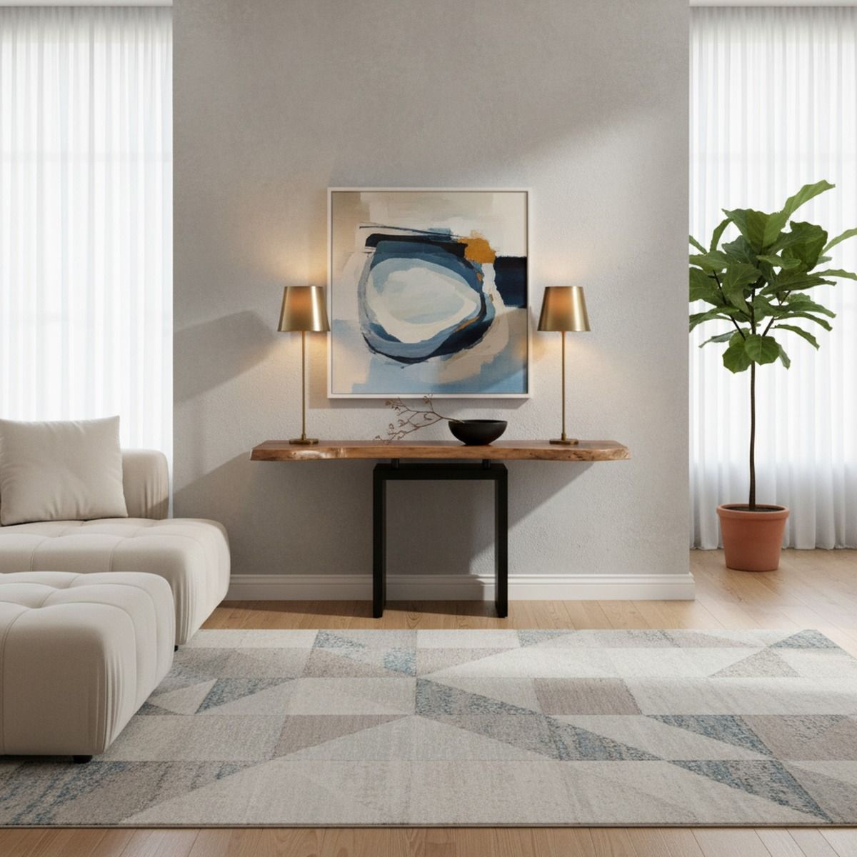 Natural Furniture Live Edge Sofa Table with Chrome Risers - Woodland Creek Furniture, image size:1200x1200