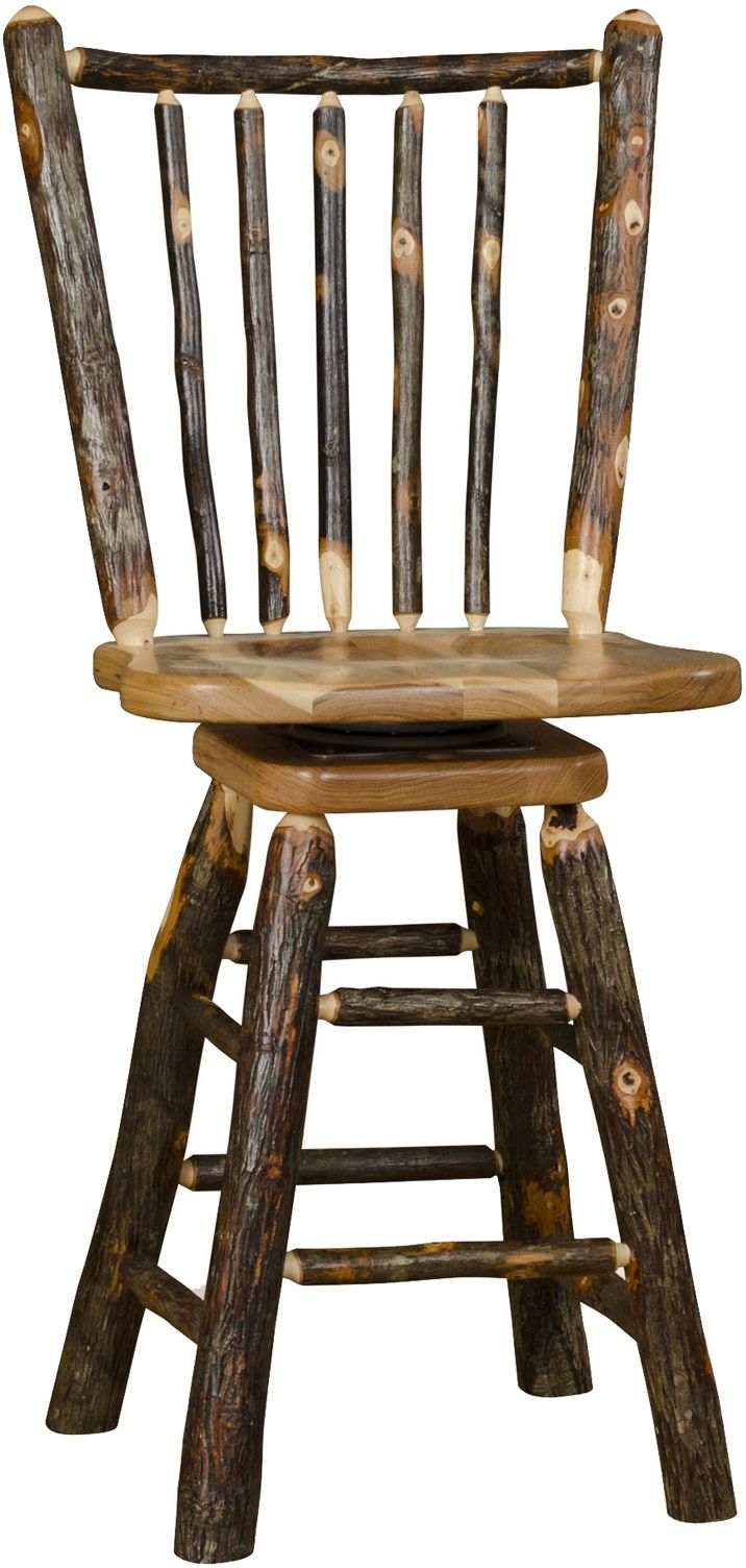 Hickory Swivel Stick Back Barstool