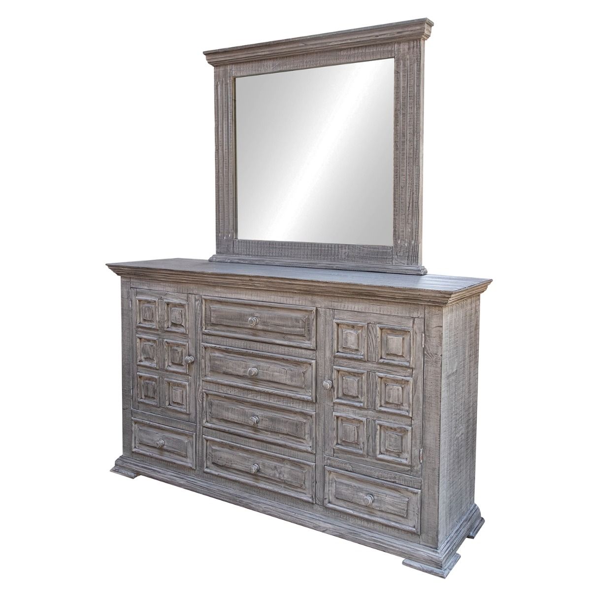 TERRA WEATHERED GRAY 6 DRAWER WARDROBE DRESSER