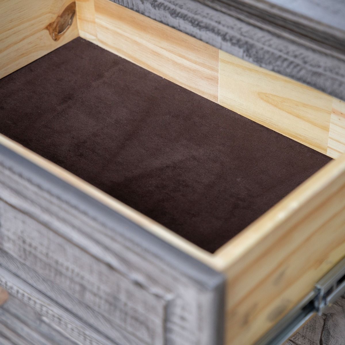 TERRA WEATHERED GRAY 3 DRAWER BARNWOOD NIGHTSTAND