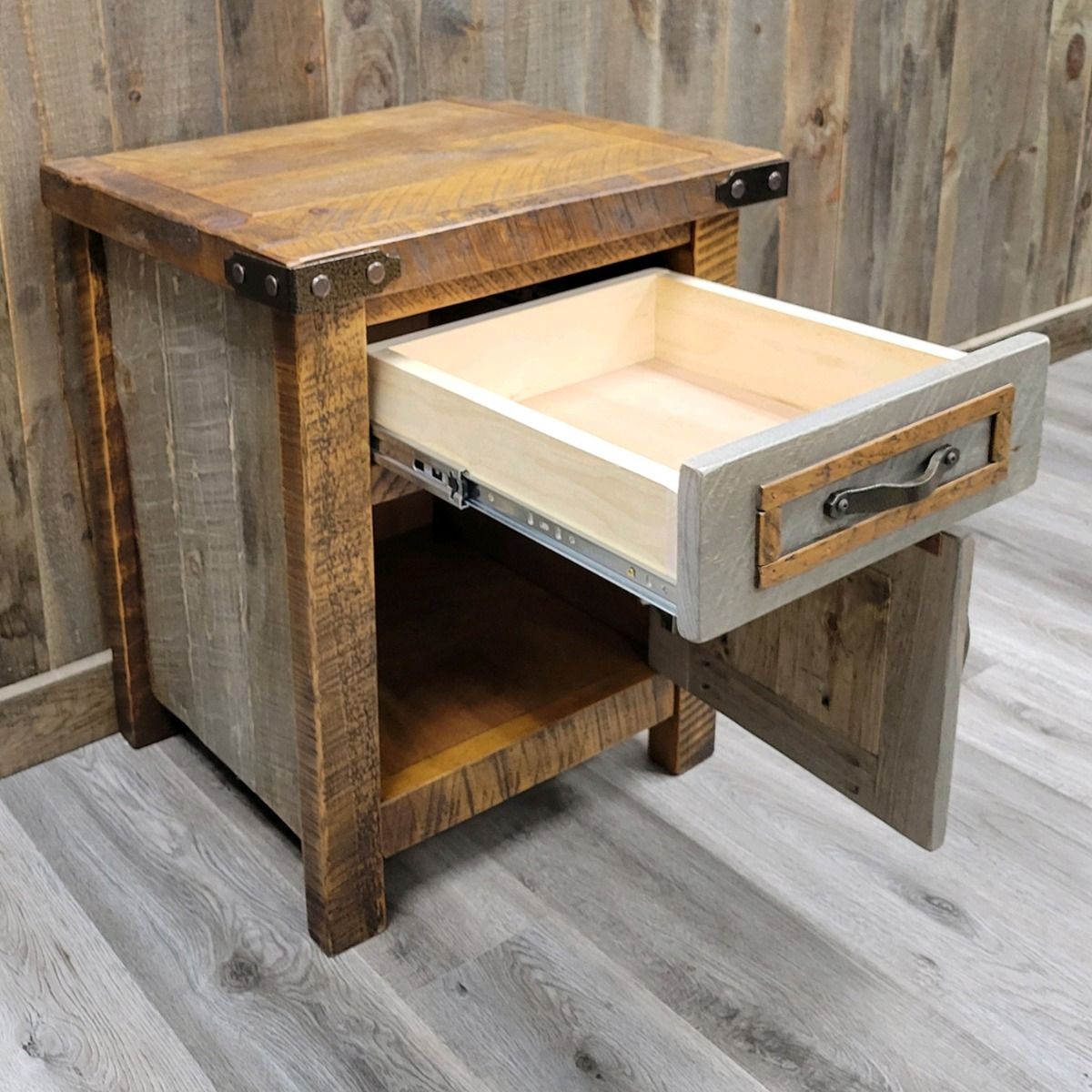TIMBER HAVEN BARNWOOD ENCLOSED NIGHTSTAND