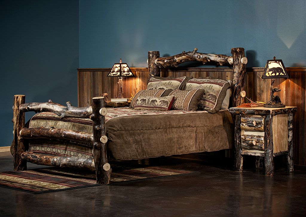 フォールディングスツール　north woods country breeze Rustic Beaver Creek Aspen Log Bed