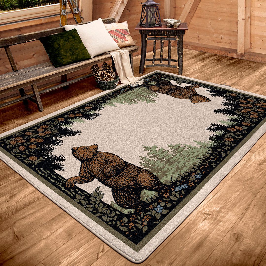 Bear Rug. Buy Twin Bears Rug Collection - Cabin Rugs