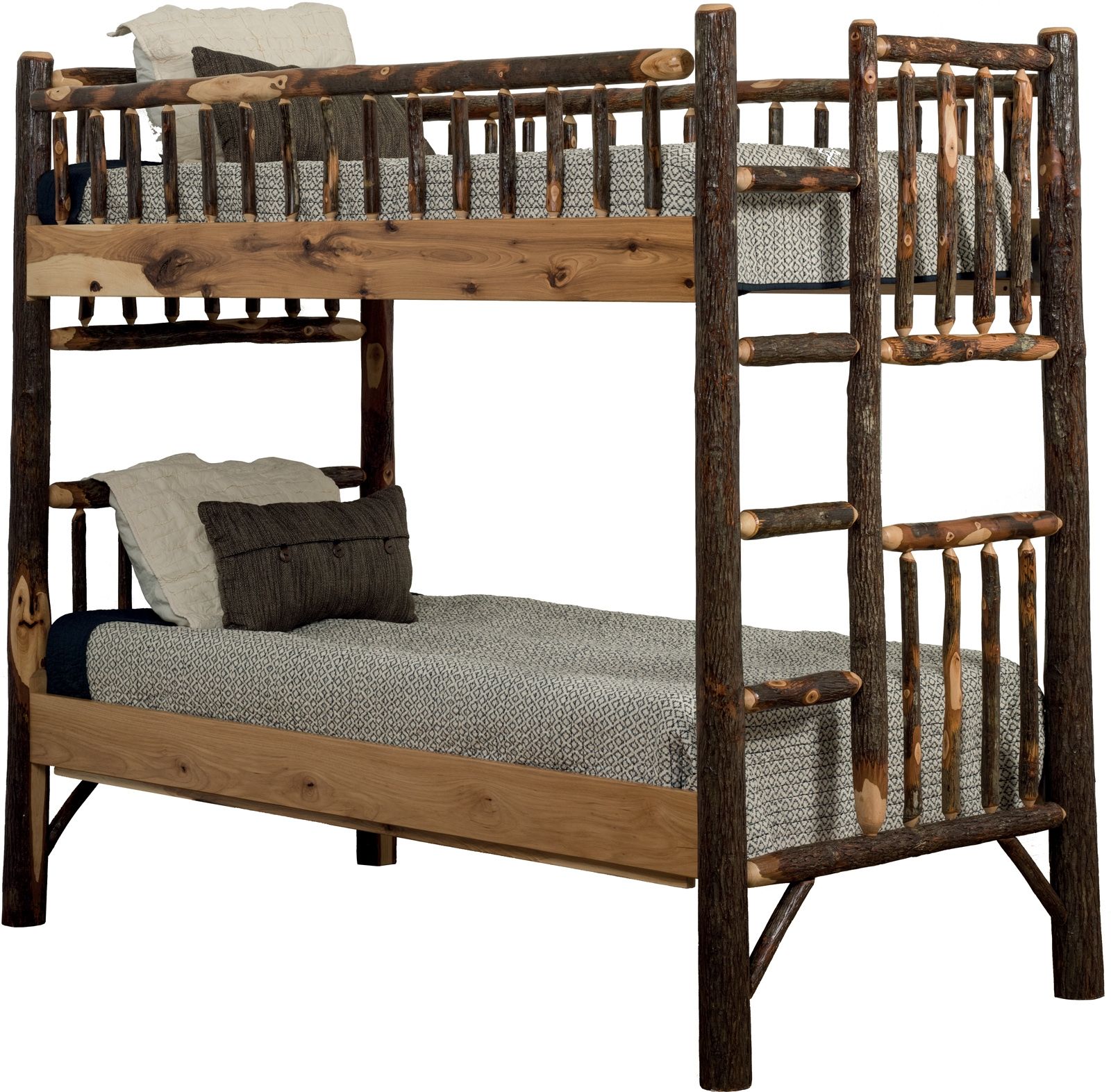 SARANAC HICKORY LOG BUNK BED