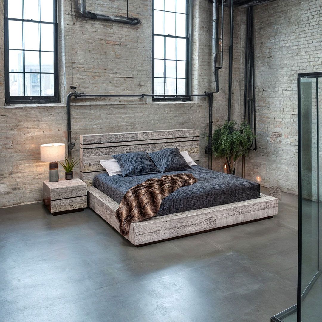URBAN RUSTIC RECLAIMED WOOD PLATFORM BED