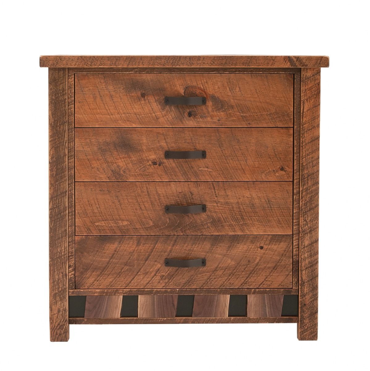 WALNUT FALLS RUSTIC 4 DRAWER BARNWOOD CHEST