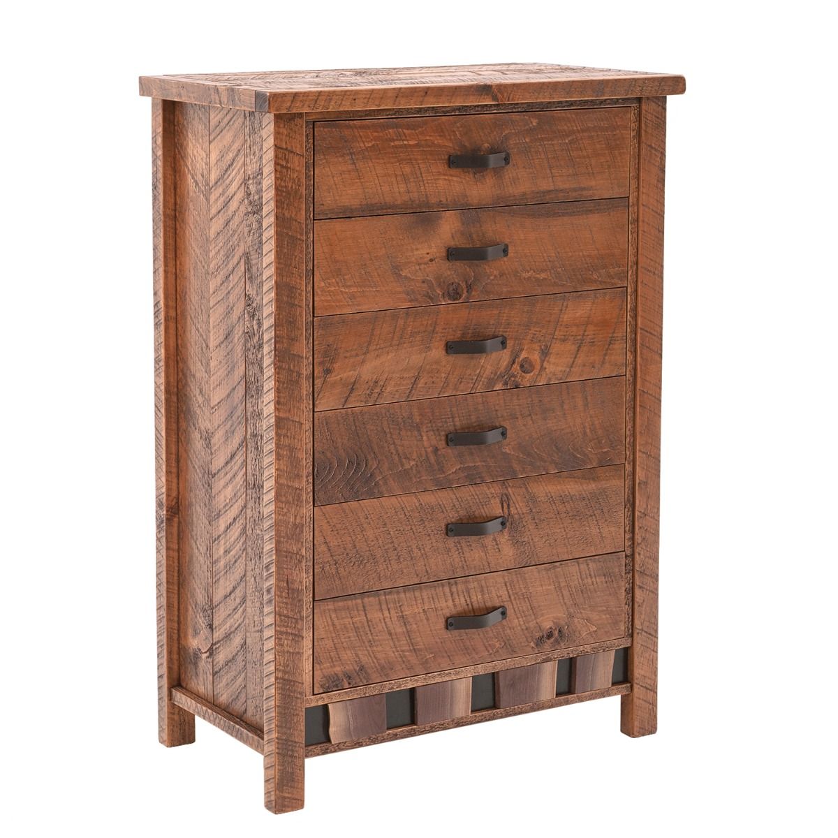 WALNUT FALLS RUSTIC 6 DRAWER BARNWOOD CHEST