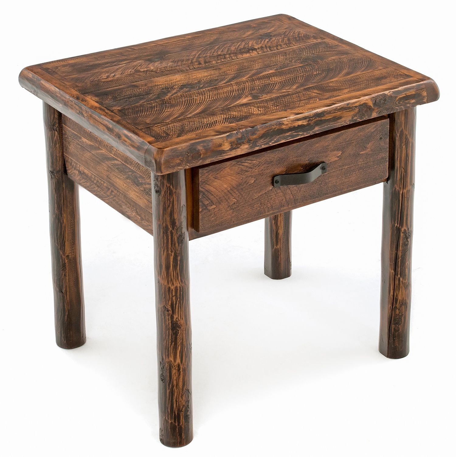 OLDE TOWNE RUSTIC 1 DRAWER LOG NIGHTSTAND