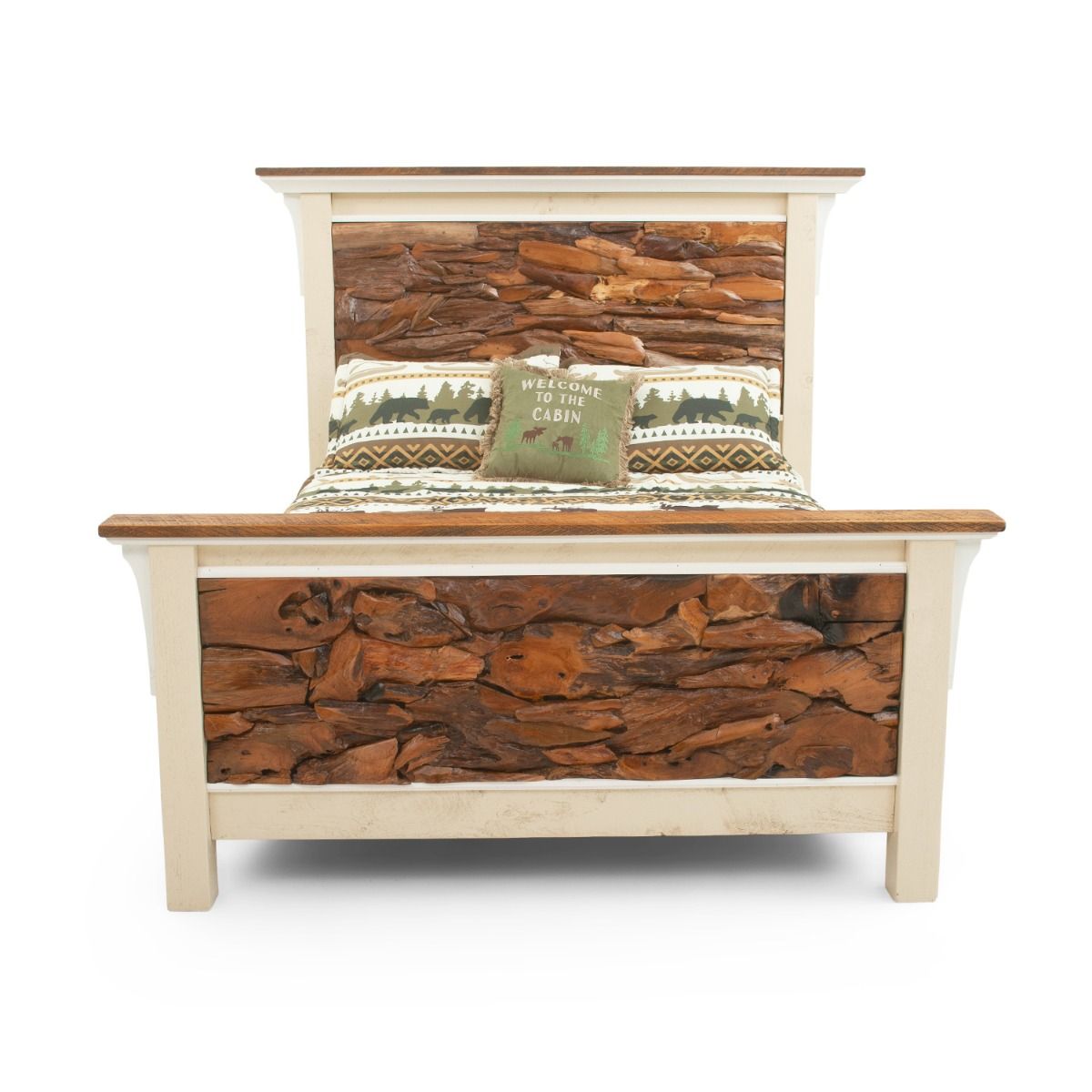 HARVESTLINE TEAK PANEL COTTAGE BED