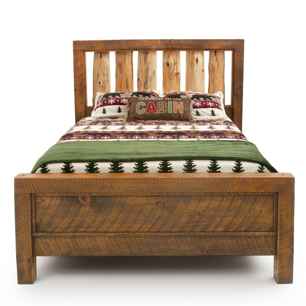 RUSTIC CEDAR SPINDLED BARNWOOD BED