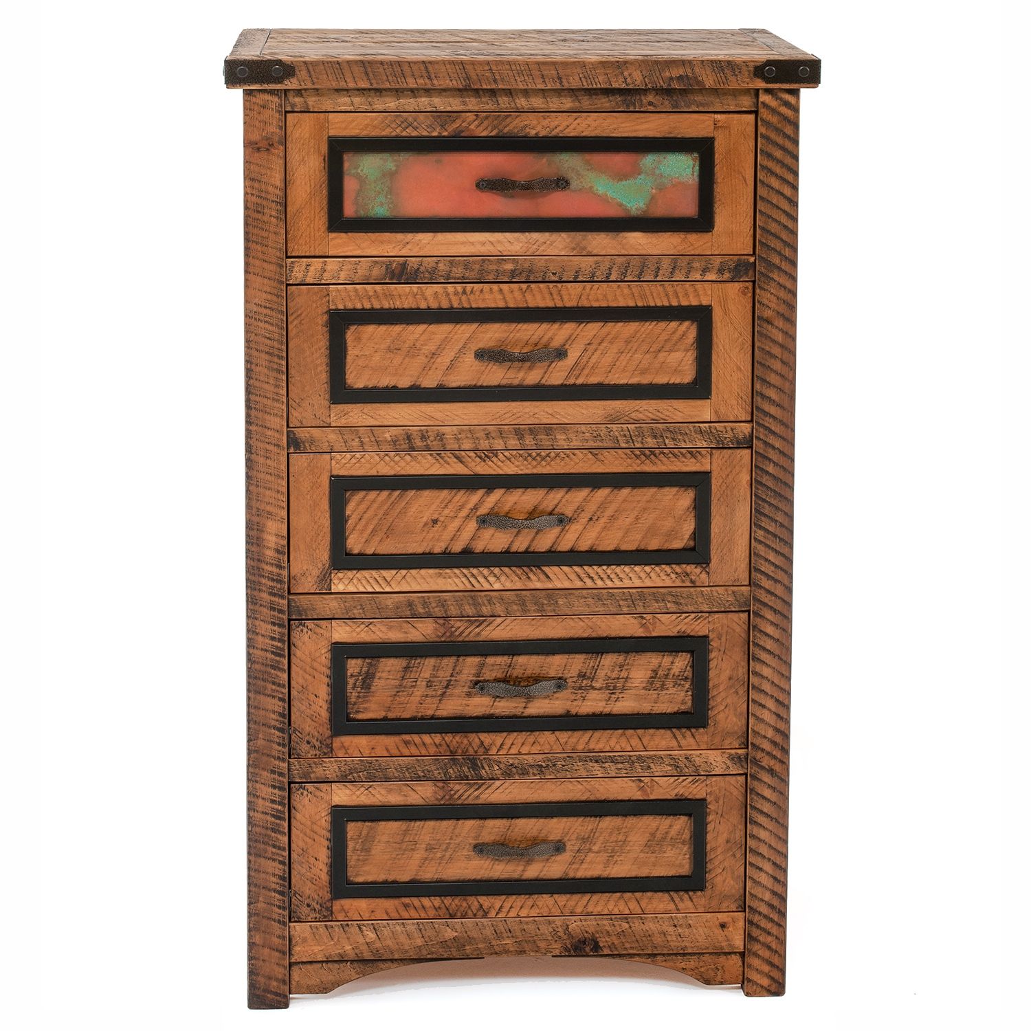 COPPER MESA 5 DRAWER CHEST