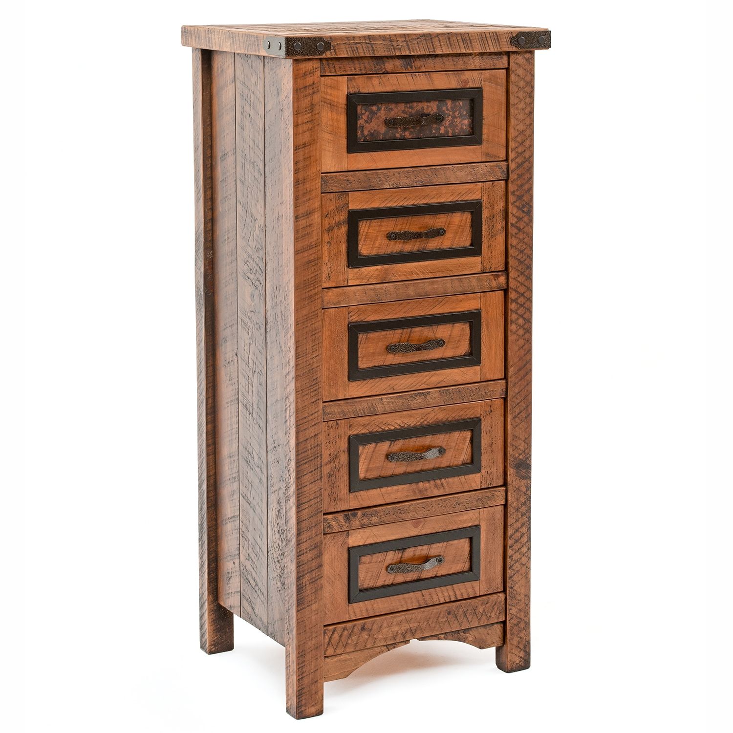 AUTUMN WOODS RUSTIC 5 DRAWER BARNWOOD LINGERIE CHEST