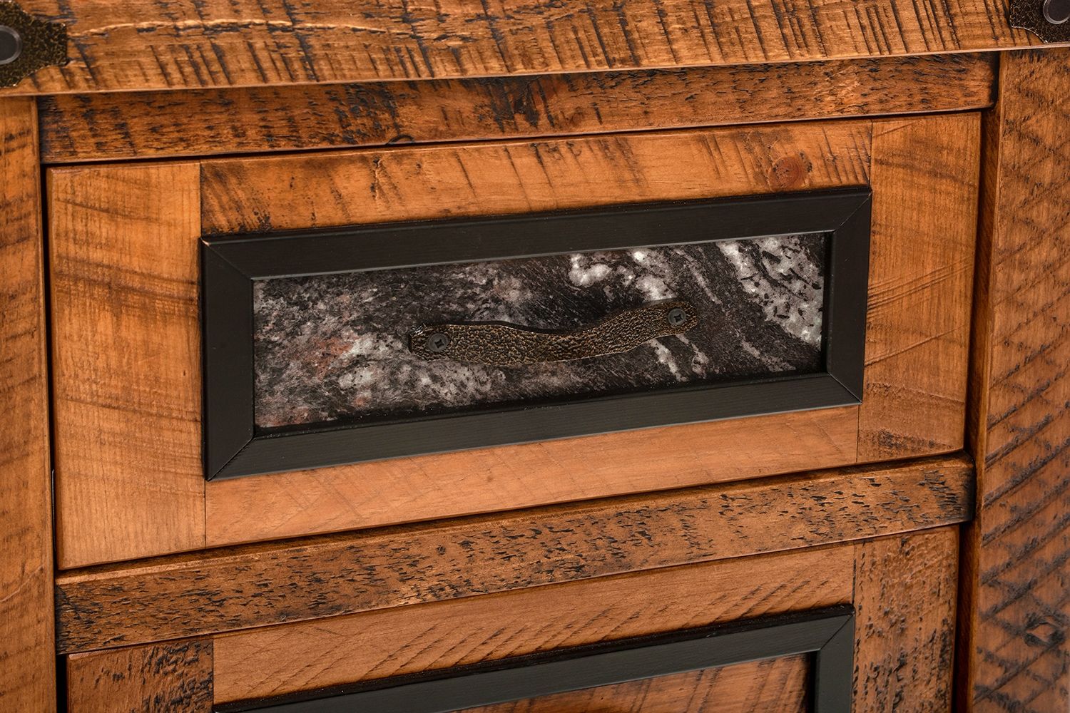 BLACK GRANITE 9 DRAWER DRESSER