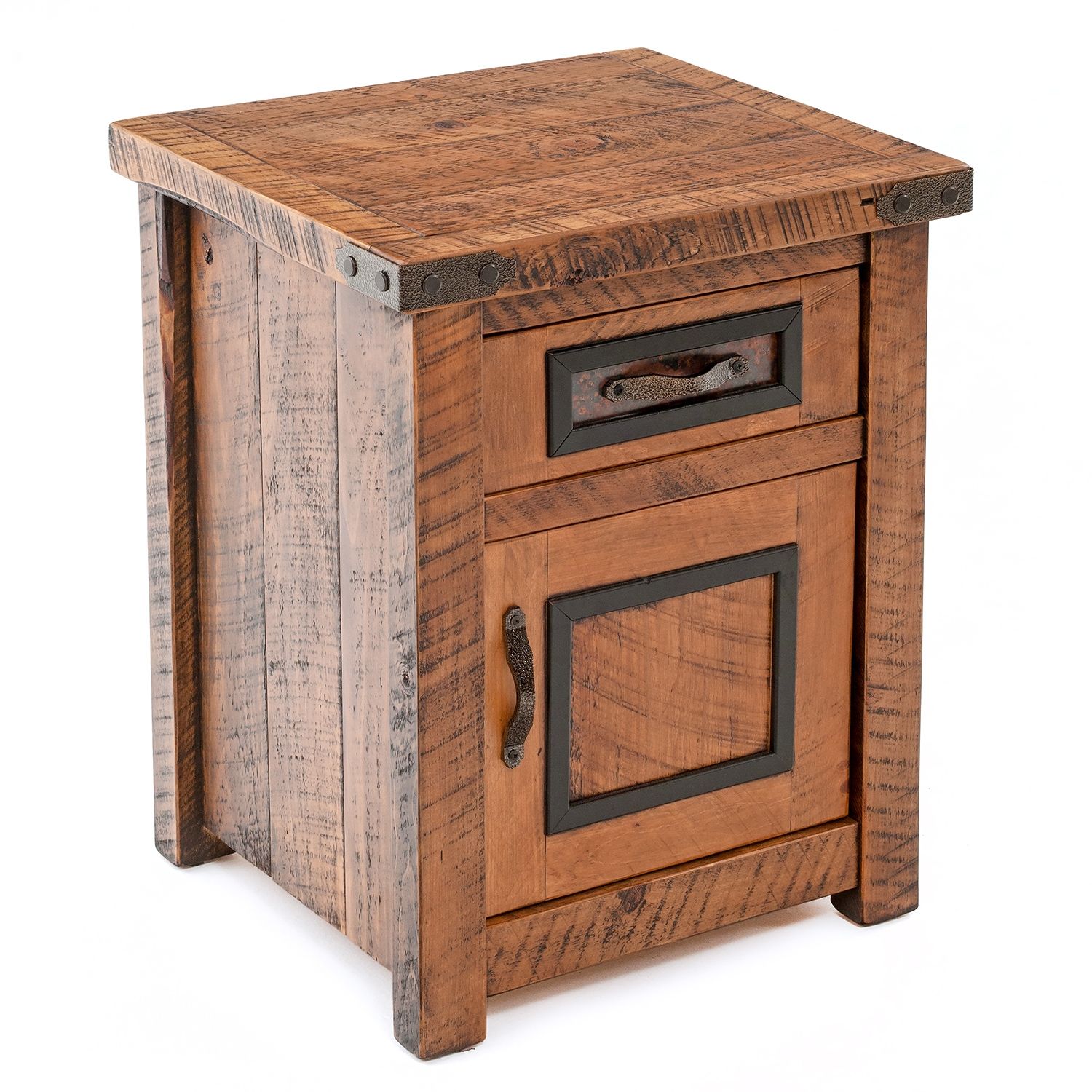 AUTUMN WOODS RUSTIC ENCLOSED BARNWOOD NIGHTSTAND