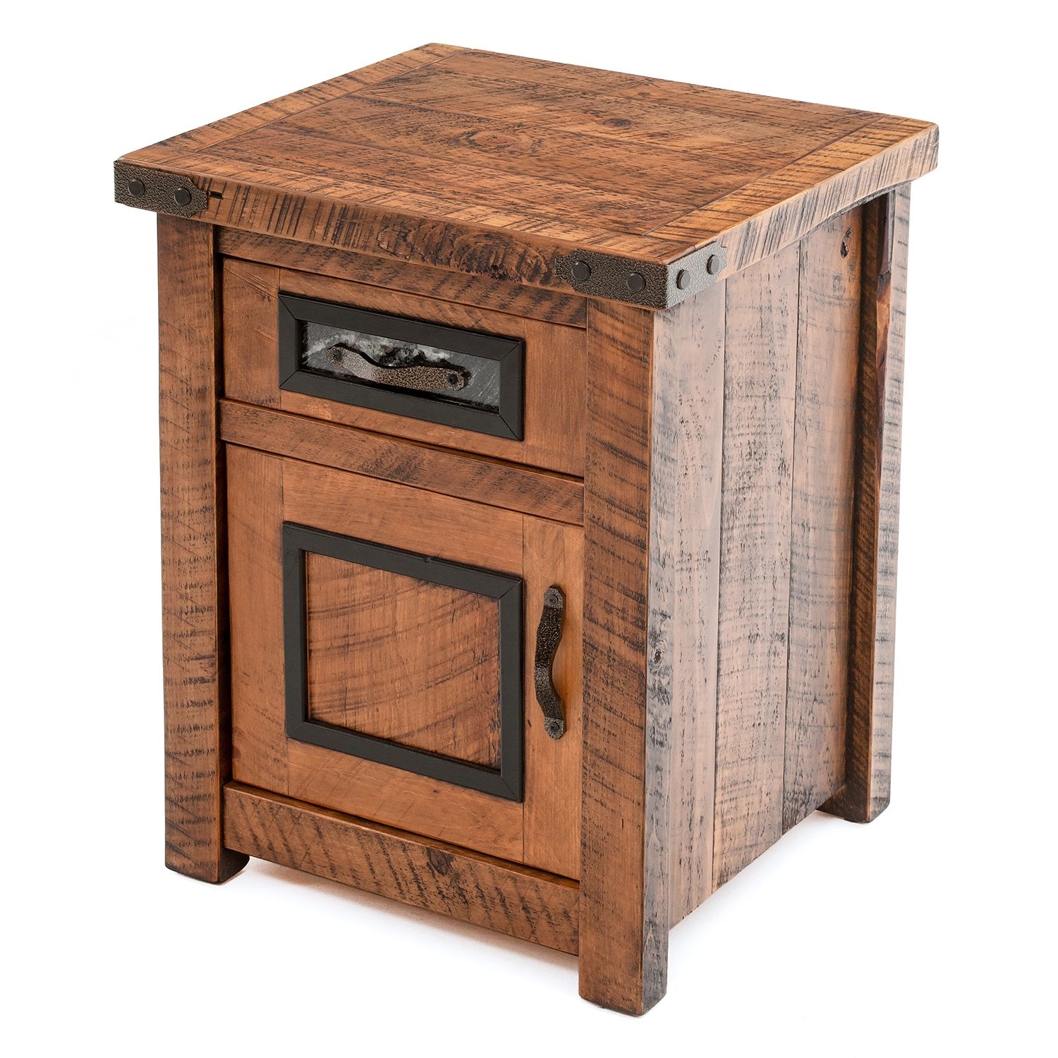 BLACK GRANITE ENCLOSED NIGHTSTAND