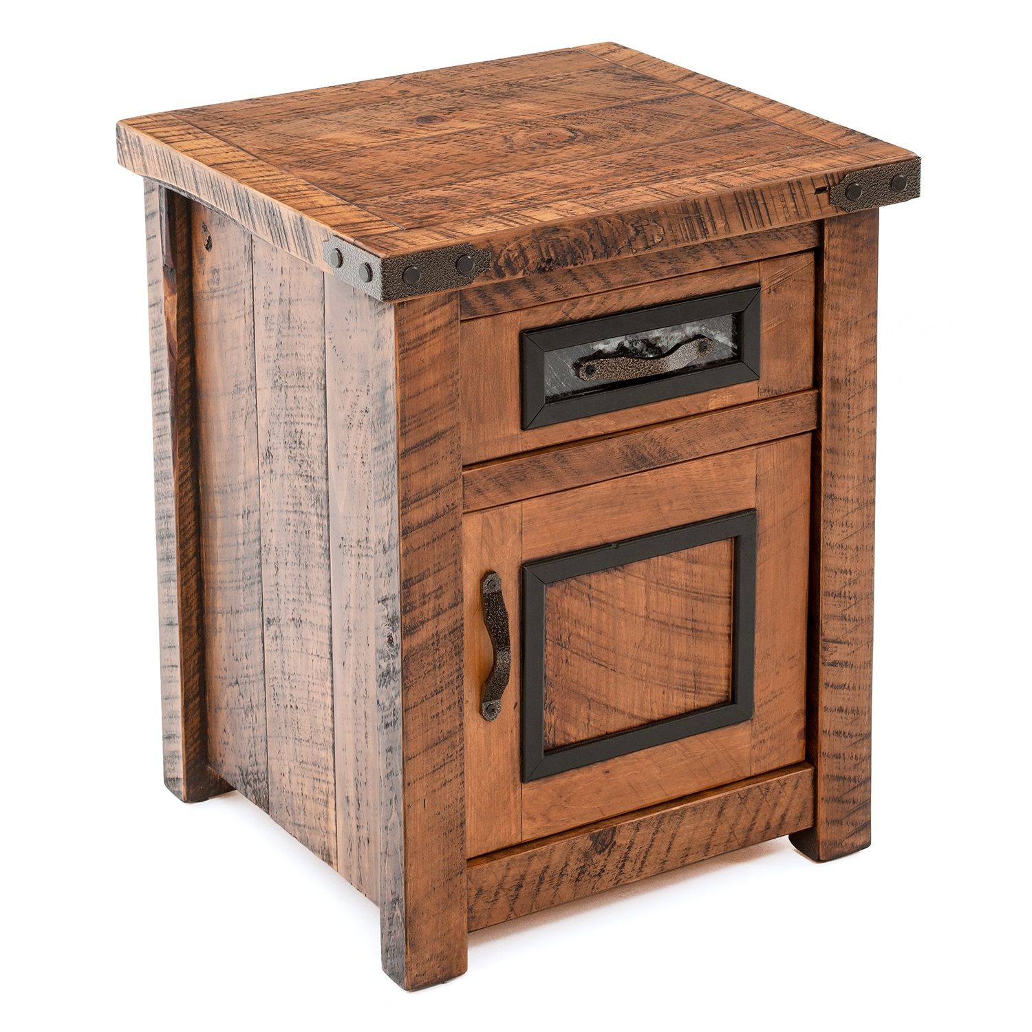 BLACK GRANITE ENCLOSED NIGHTSTAND