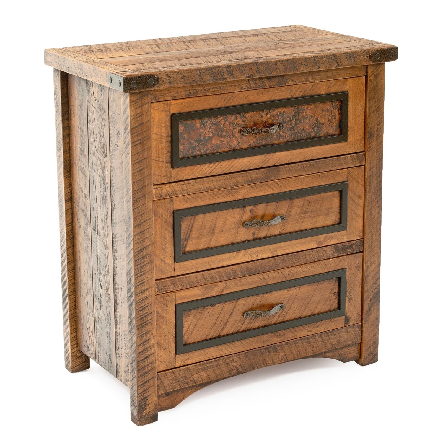 AUTUMN WOODS RUSTIC 3 DRAWER BARNWOOD CHEST